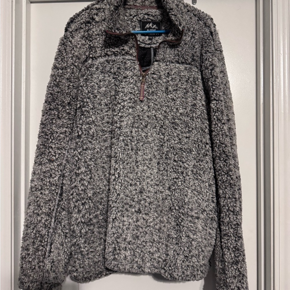 Alpine Gray Sherpa Fleece Quarter-Zip
